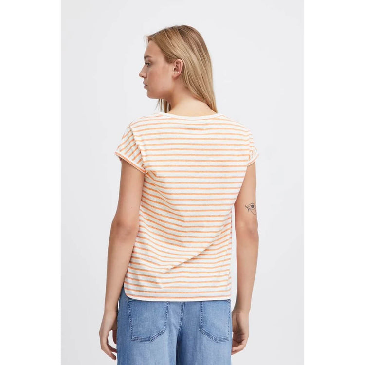 Striped Cap Sleeve T-Shirt orange back | MILK MONEY milkmoney.co | cute tops for women. trendy tops for women. cute blouses for women. stylish tops for women. pretty womens tops.