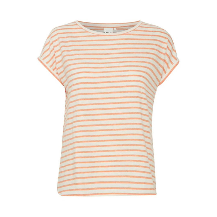 Striped Cap Sleeve T-Shirt orange front | MILK MONEY milkmoney.co | cute tops for women. trendy tops for women. cute blouses for women. stylish tops for women. pretty womens tops.