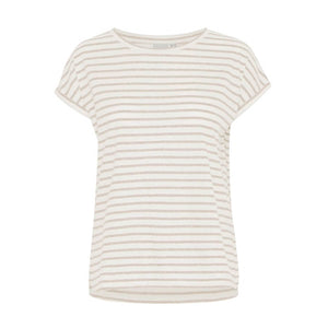 Striped Cap Sleeve T-Shirt taupe front | MILK MONEY milkmoney.co | cute tops for women. trendy tops for women. cute blouses for women. stylish tops for women. pretty womens tops.