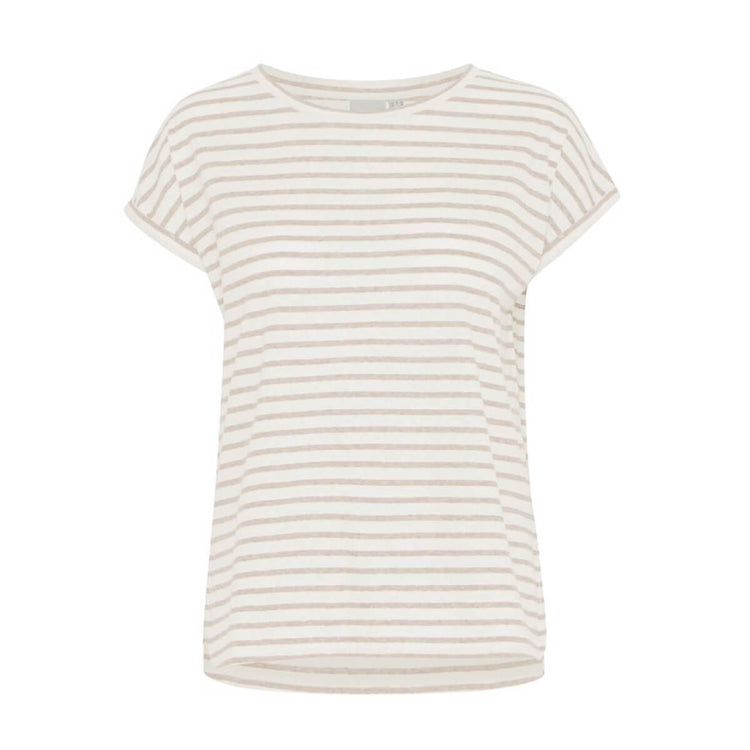 Striped Cap Sleeve T-Shirt taupe front | MILK MONEY milkmoney.co | cute tops for women. trendy tops for women. cute blouses for women. stylish tops for women. pretty womens tops.