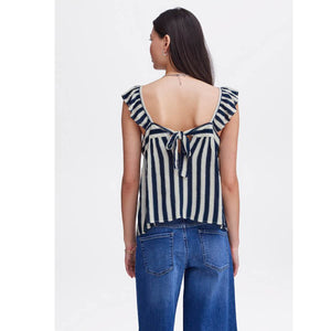 Striped Flutter Tank Top blue back | MILK MONEY milkmoney.co | cute clothes for women. womens online clothing. trendy online clothing stores. womens casual clothing online. trendy clothes online. trendy women's clothing online. ladies online clothing stores. trendy women's clothing stores. cute female clothes.