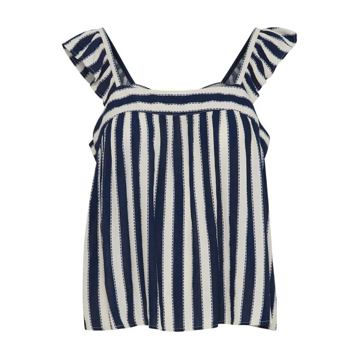 Striped Flutter Tank Top blue front | MILK MONEY milkmoney.co | cute clothes for women. womens online clothing. trendy online clothing stores. womens casual clothing online. trendy clothes online. trendy women's clothing online. ladies online clothing stores. trendy women's clothing stores. cute female clothes.