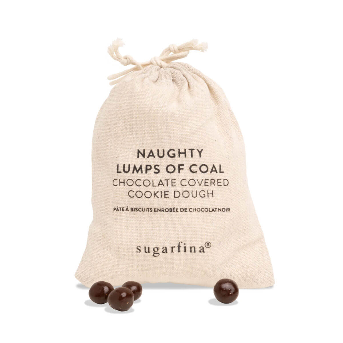 Sugarfina "Naughty" Lumps Of Coal Chocolate Covered Cookie Dough inside | MILK MONEY milkmoney.co | cute gifts, holiday gifts, candy gifts