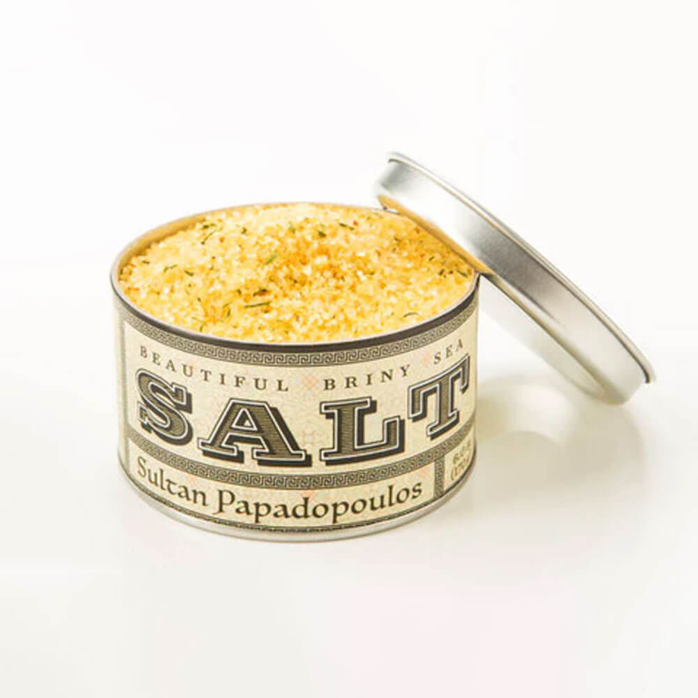 Sultan Papadopoulos Sea Salt  front | MILK MONEY milkmoney.co | white elephant gift ideas, gift, mother's day gift ideas, white elephant gift, gift shops near me, cute home decor, mother's day gift, cute home accents, handmade in USA, elegant home decor