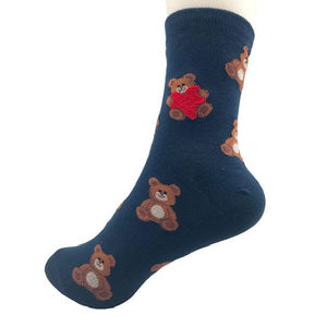 Teddy Bears Half Crew Socks blue | MILK MONEY milkmoney.co | women's accessories. cute accessories. trendy accessories. cute accessories for girls. ladies accessories. women's fashion accessories.