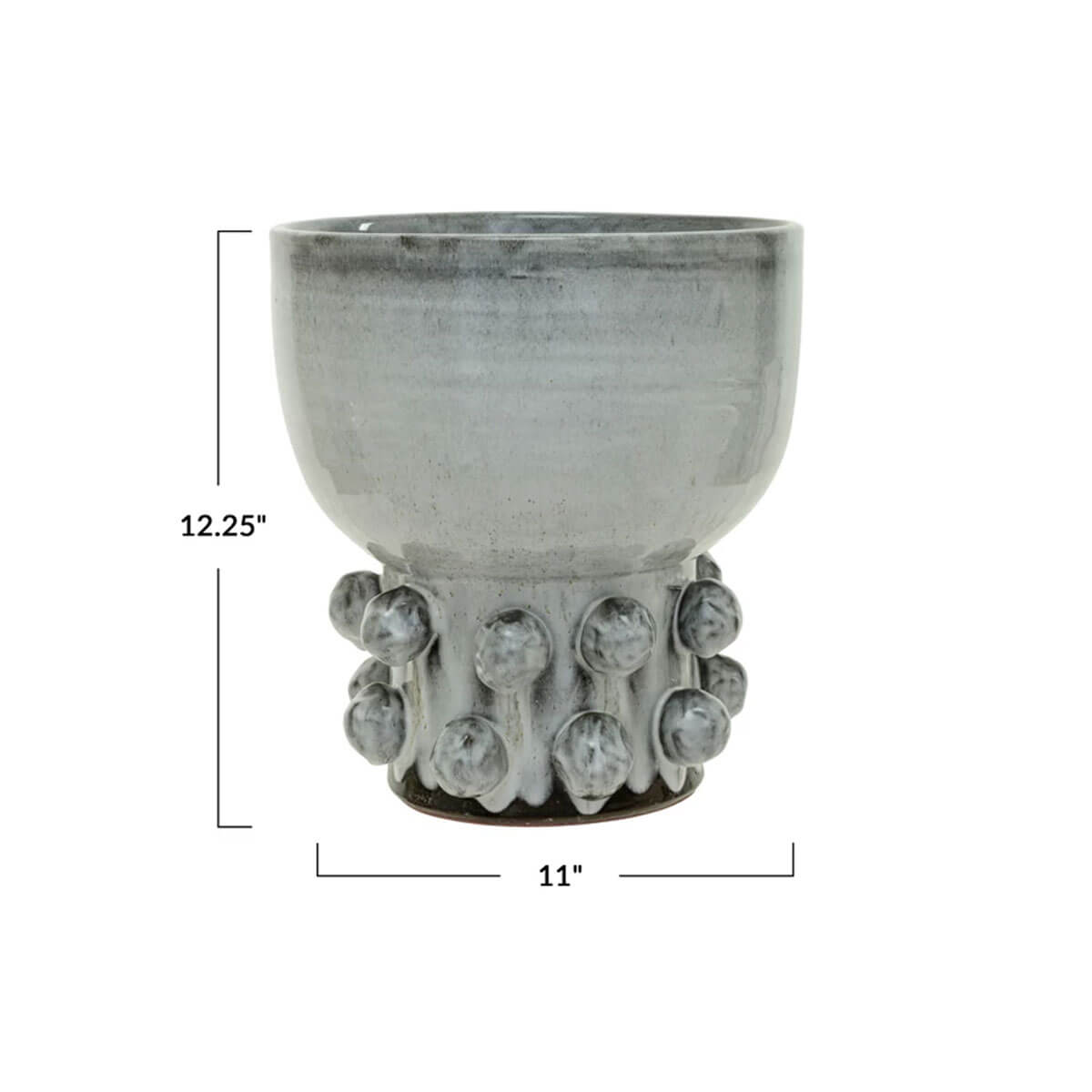 Terra-cotta Footed Vase Raised Dots Base front | MILK MONEY milkmoney.co | 	Home decor online, Modern home decor, Luxury home furnishings, Best home decor, Home accessories for sale, Living room furniture sets, Kitchen decor ideas, Wall art for home, Bathroom accessories, Vintage home decor, Minimalist home decor
