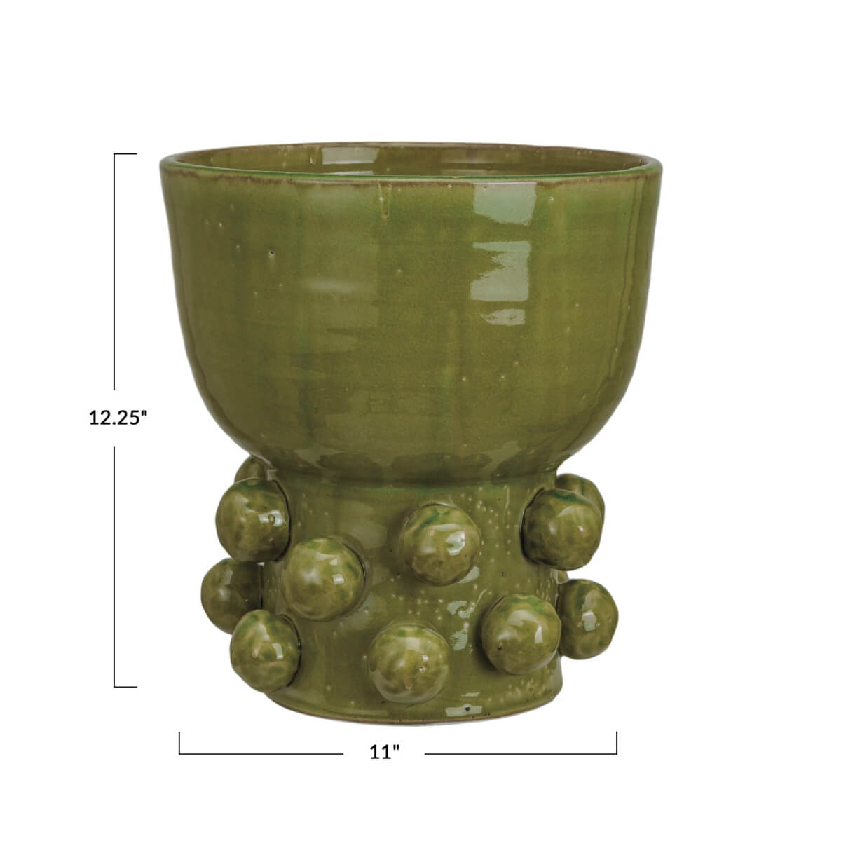 Terra-cotta Hobnail Footed Vase green front | MILK MONEY milkmoney.co | 	Home decor online, Modern home decor, Luxury home furnishings, Best home decor, Home accessories for sale, Living room furniture sets, Kitchen decor ideas, Wall art for home, Bathroom accessories, Vintage home decor, Minimalist home decor
