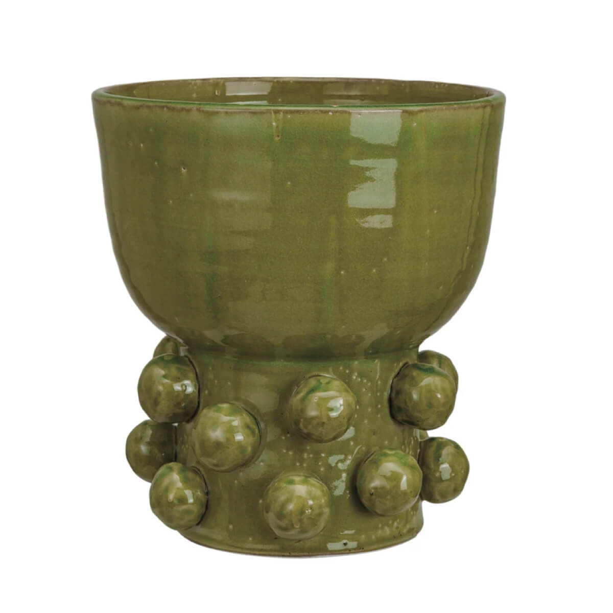 Terra-cotta Hobnail Footed Vase green front | MILK MONEY milkmoney.co | 	Home decor online, Modern home decor, Luxury home furnishings, Best home decor, Home accessories for sale, Living room furniture sets, Kitchen decor ideas, Wall art for home, Bathroom accessories, Vintage home decor, Minimalist home decor
