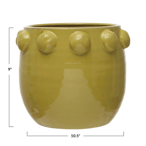 Terra-cotta Planter with Raised Dots Trim  front | MILK MONEY milkmoney.co | 	Home decor online, Modern home decor, Luxury home furnishings, Best home decor, Home accessories for sale, Living room furniture sets, Kitchen decor ideas, Wall art for home, Bathroom accessories, Vintage home decor, Minimalist home decor
