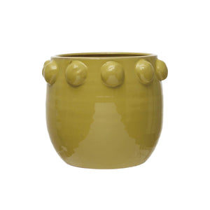 Terra-cotta Planter with Raised Dots Trim  front | MILK MONEY milkmoney.co | 	Home decor online, Modern home decor, Luxury home furnishings, Best home decor, Home accessories for sale, Living room furniture sets, Kitchen decor ideas, Wall art for home, Bathroom accessories, Vintage home decor, Minimalist home decor
