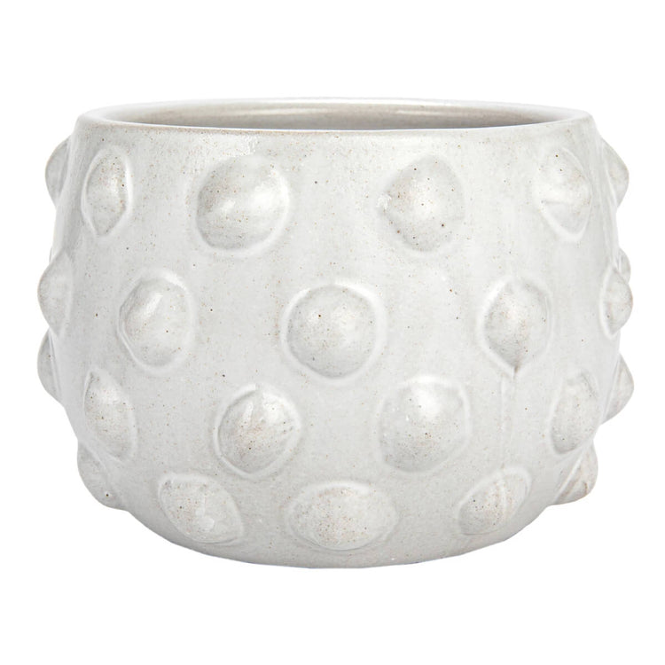 Terracotta Planter with Raised Dots  white front | MILK MONEY milkmoney.co | 	Home decor online, Modern home decor, Luxury home furnishings, Best home decor, Home accessories for sale, Living room furniture sets, Kitchen decor ideas, Wall art for home, Bathroom accessories, Vintage home decor, Minimalist home decor
