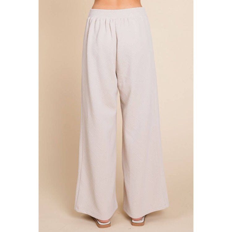 Textured Wide Leg Pants taupe back | MILK MONEY milkmoney.co | cute pants for women. cute trendy pants.