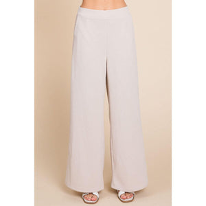 Textured Wide Leg Pants taupe front | MILK MONEY milkmoney.co | cute pants for women. cute trendy pants.