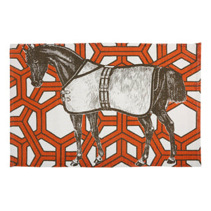 Thoroughbred Geo Bath Mat orange front | MILK MONEY milkmoney.co | white elephant gift ideas, gift, mother's day gift ideas, white elephant gift, gift shops near me, cute home decor, mother's day gift, cute home accents, handmade in USA, elegant home decor