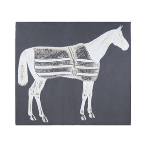 Thoroughbred Knit Throw charcoal front | MILK MONEY milkmoney.co | white elephant gift ideas, gift, mother's day gift ideas, white elephant gift, gift shops near me, cute home decor, mother's day gift, cute home accents, handmade in USA, elegant home decor