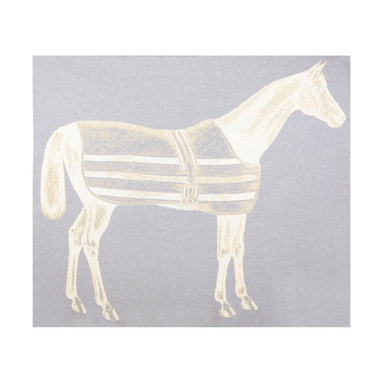 Thoroughbred Knit Throw lite grey front | MILK MONEY milkmoney.co | white elephant gift ideas, gift, mother's day gift ideas, white elephant gift, gift shops near me, cute home decor, mother's day gift, cute home accents, handmade in USA, elegant home decor