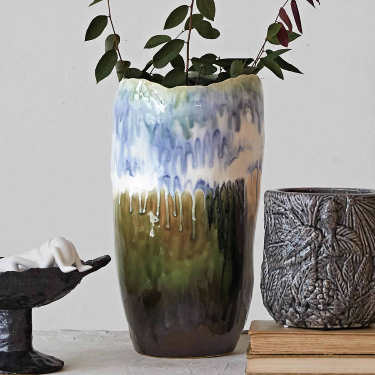 Watercolor Story Stoneware Vase | MILK MONEY milkmoney.co | 	Home decor online, Modern home decor, Luxury home furnishings, Best home decor, Home accessories for sale, Living room furniture sets, Kitchen decor ideas, Wall art for home, Bathroom accessories, Vintage home decor, Minimalist home decor
