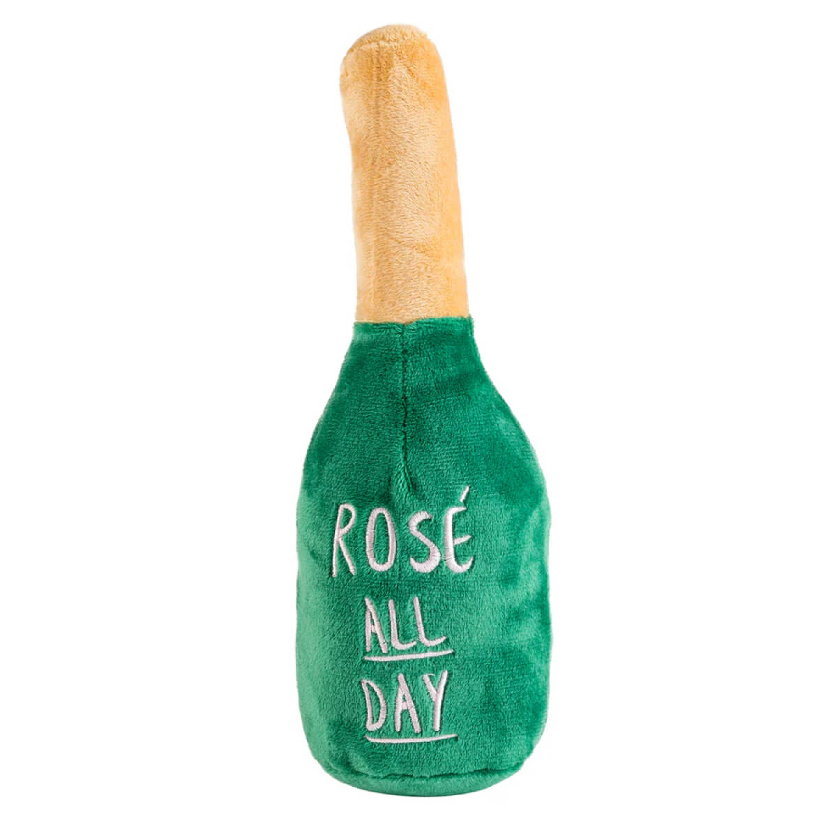 Woof Clicquot Rose' Plush Dog Toy green front | MILK MONEY milkmoney.co | white elephant gift ideas, gift, mother's day gift ideas, white elephant gift, gift shops near me, cute home decor, mother's day gift, cute home accents, handmade in USA, elegant home decor
