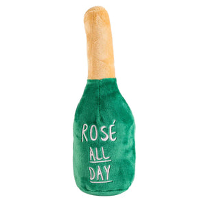 Woof Clicquot Rose' Plush Dog Toy green front | MILK MONEY milkmoney.co | white elephant gift ideas, gift, mother's day gift ideas, white elephant gift, gift shops near me, cute home decor, mother's day gift, cute home accents, handmade in USA, elegant home decor
