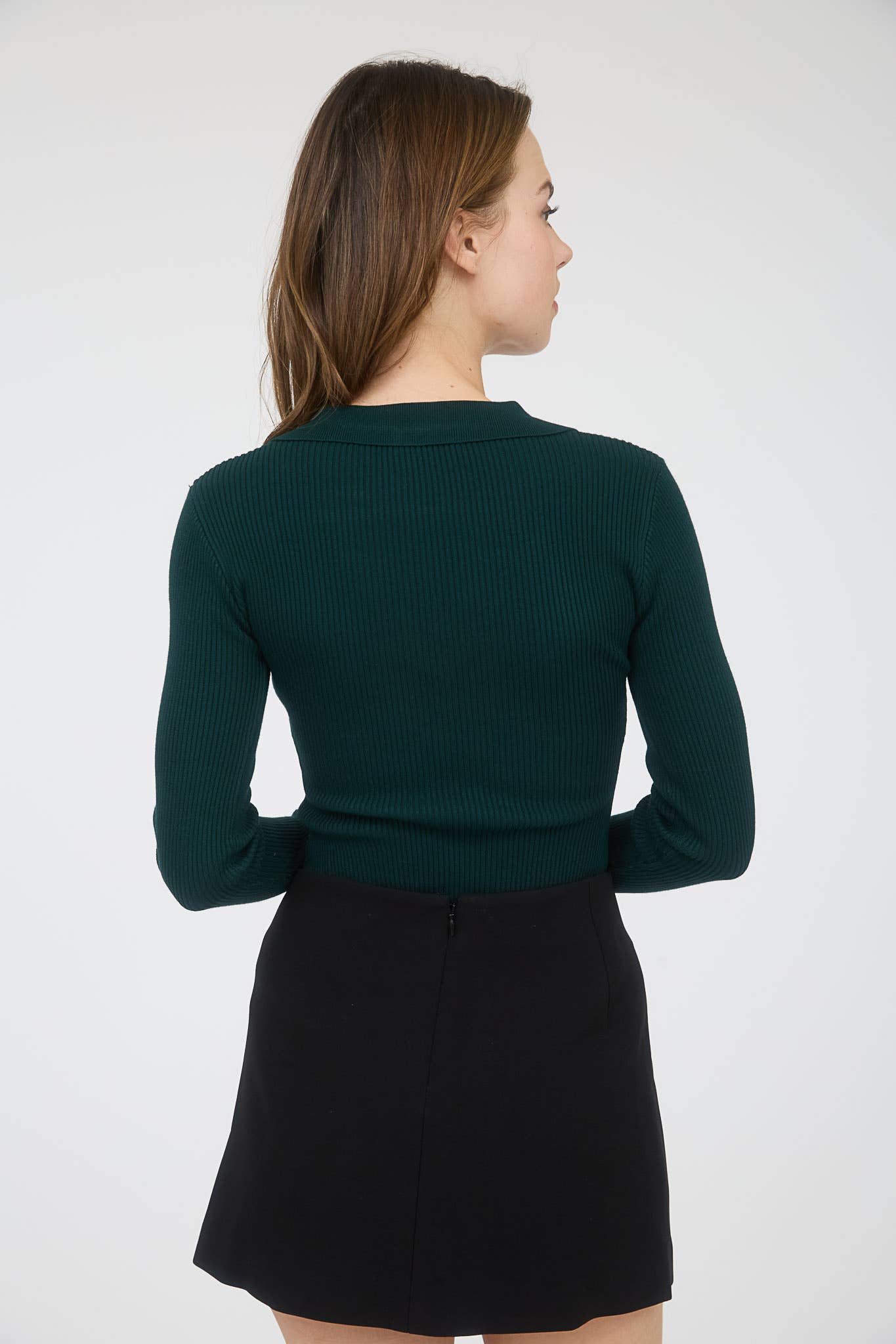 Gold-Button Knit Long Sleeve