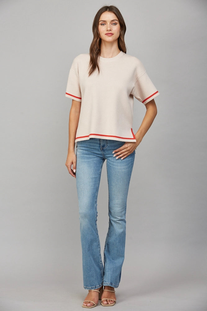 Side Slit Boxy Sweater