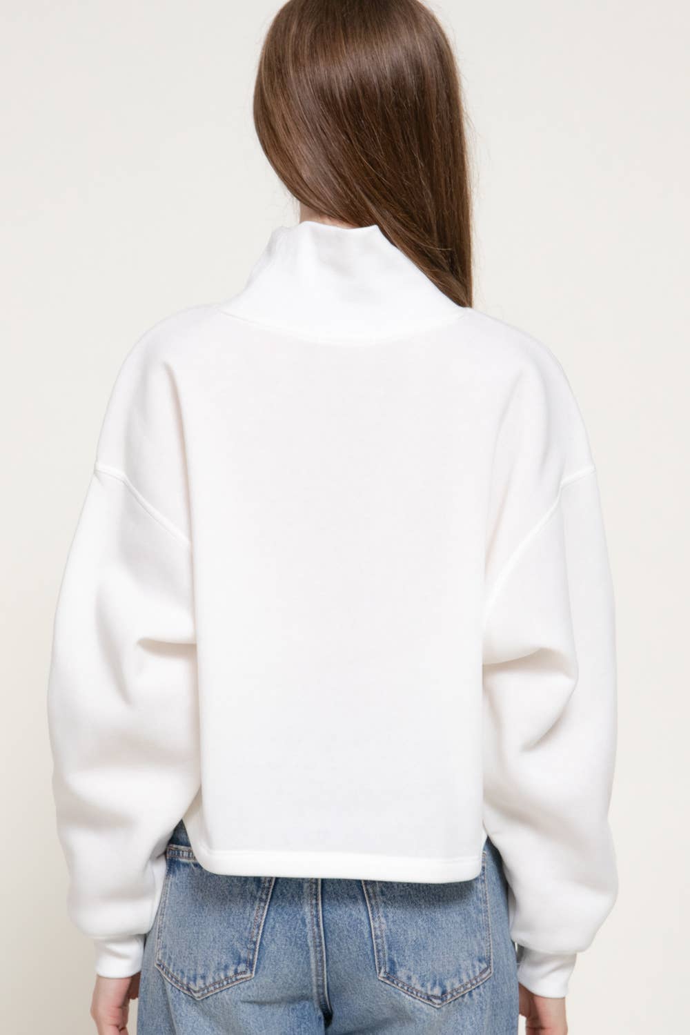 Ribbed Mock Neck Sweatshirt