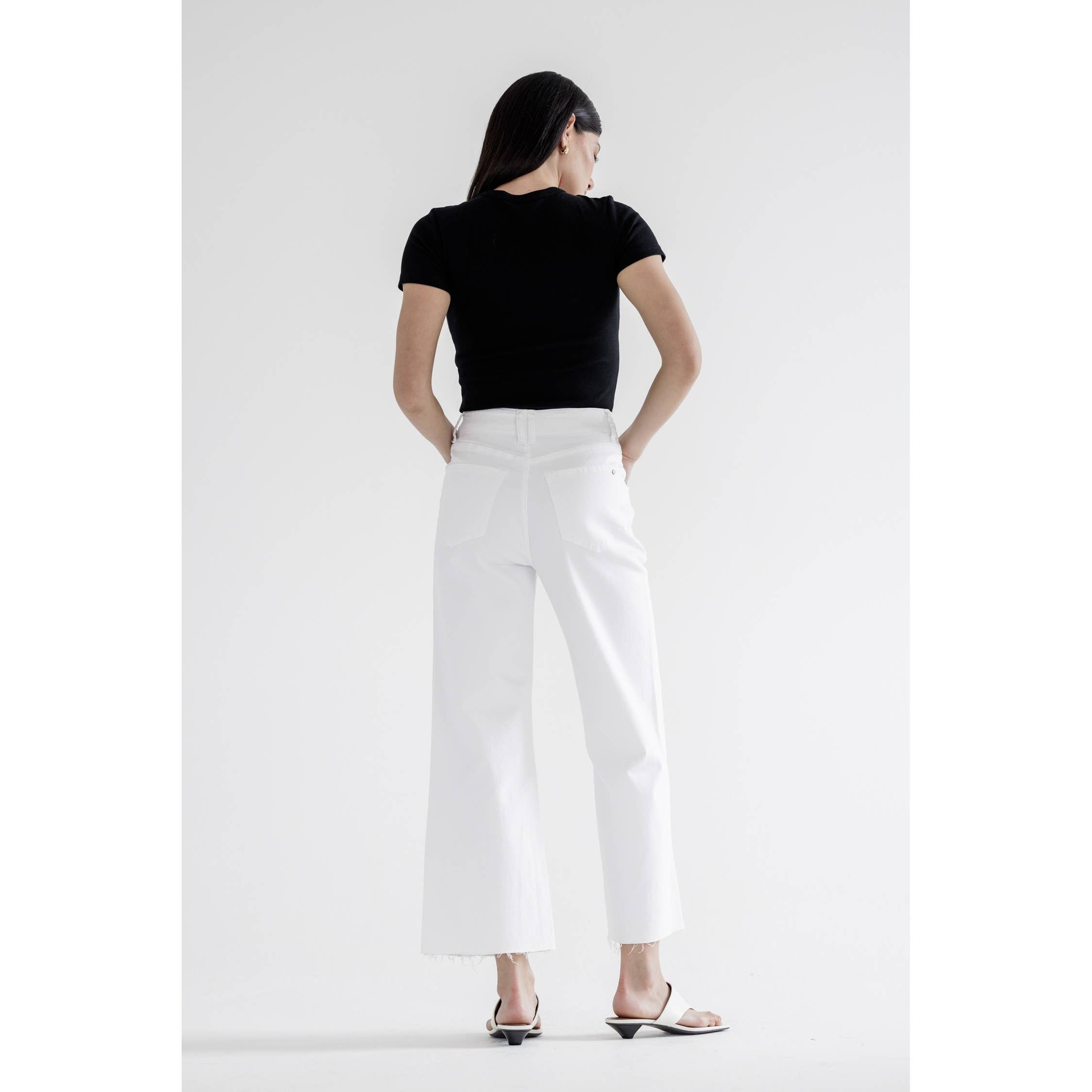 Super High Rise Wide Leg White Jeans