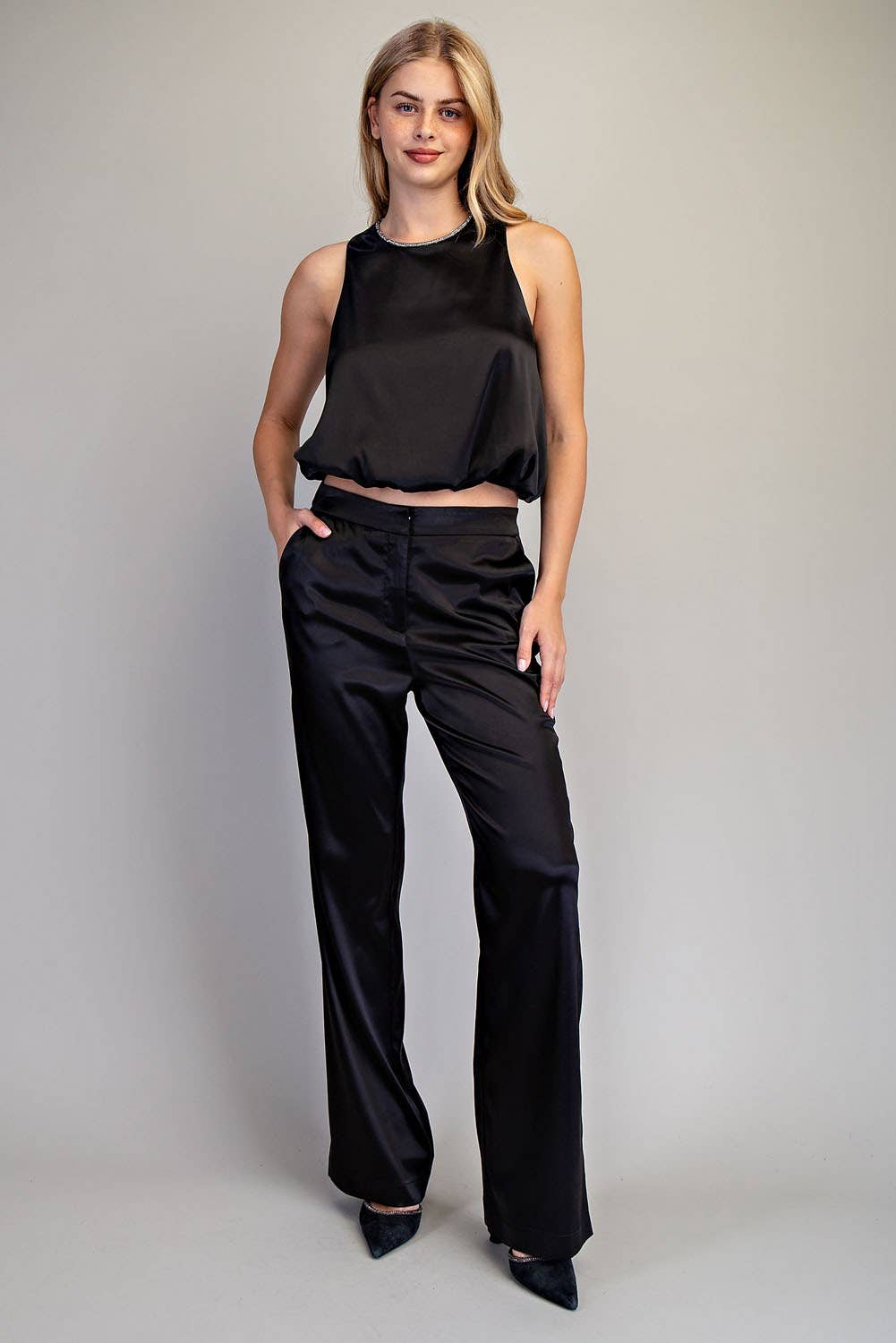 Satin Straight Leg Pants