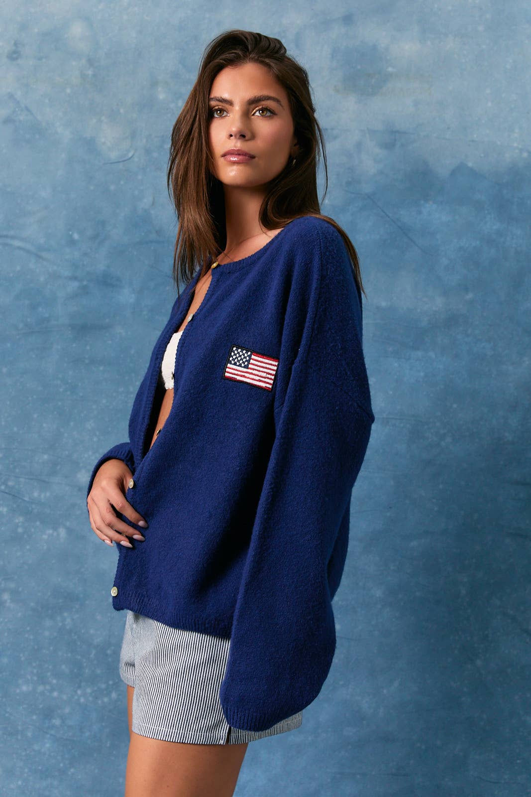 American Flag Button-Up Cardigan