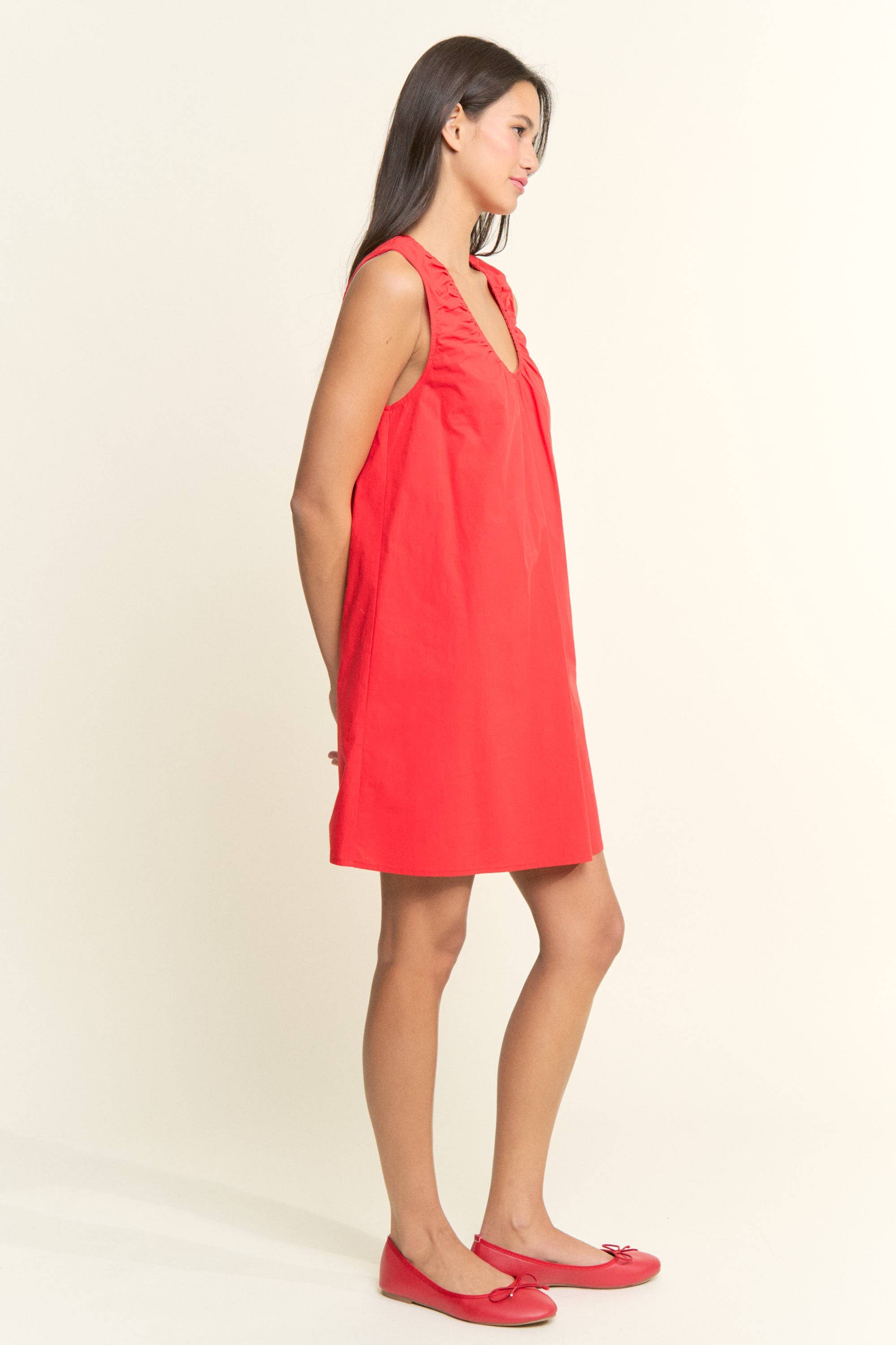 Scoop Neckline Sleeveless Mini Dress