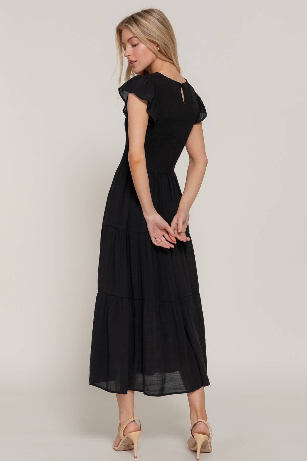 Ruffle Sleeve Smocked Dress