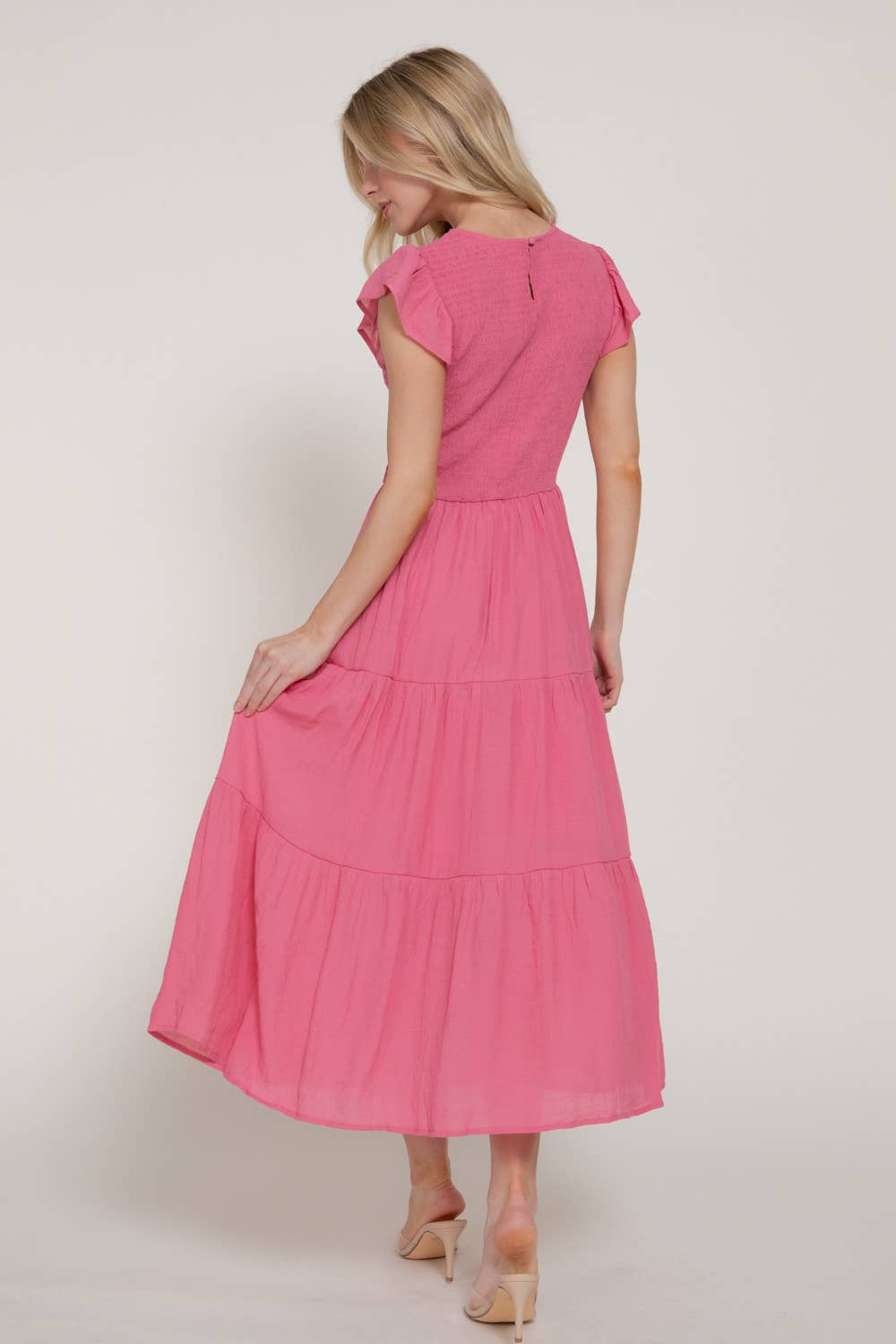 Ruffle Sleeve Smocked Dress