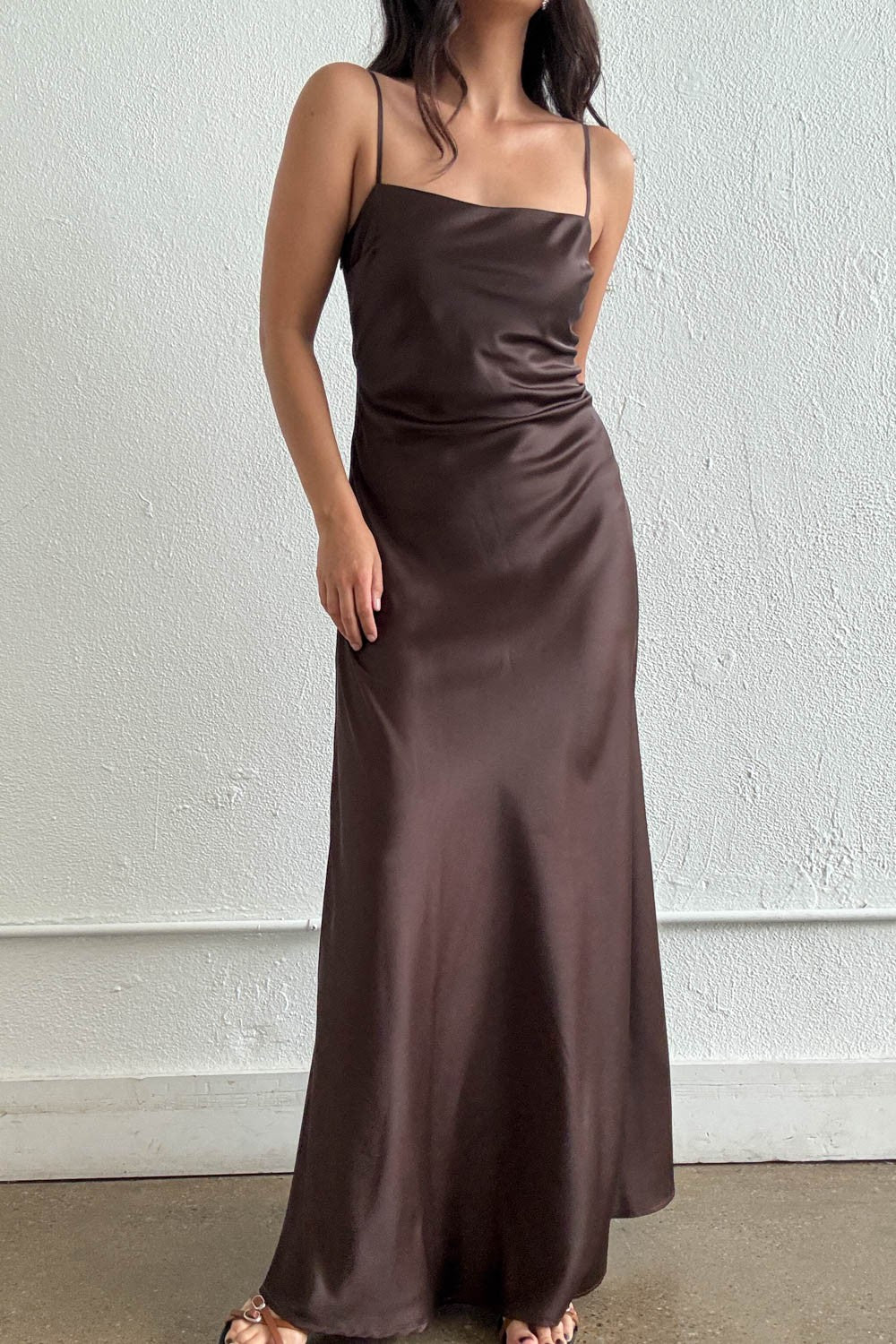 Satin A-line Maxi Dress