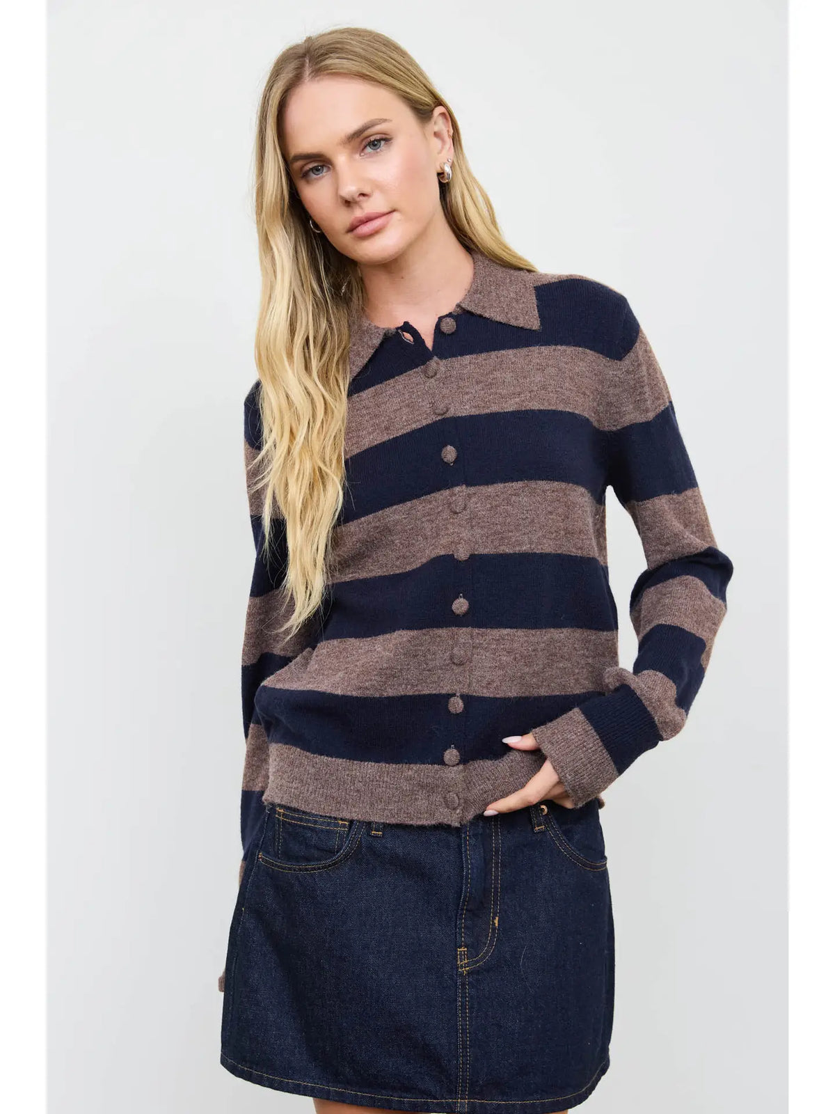 Wide Stripe Cardigan