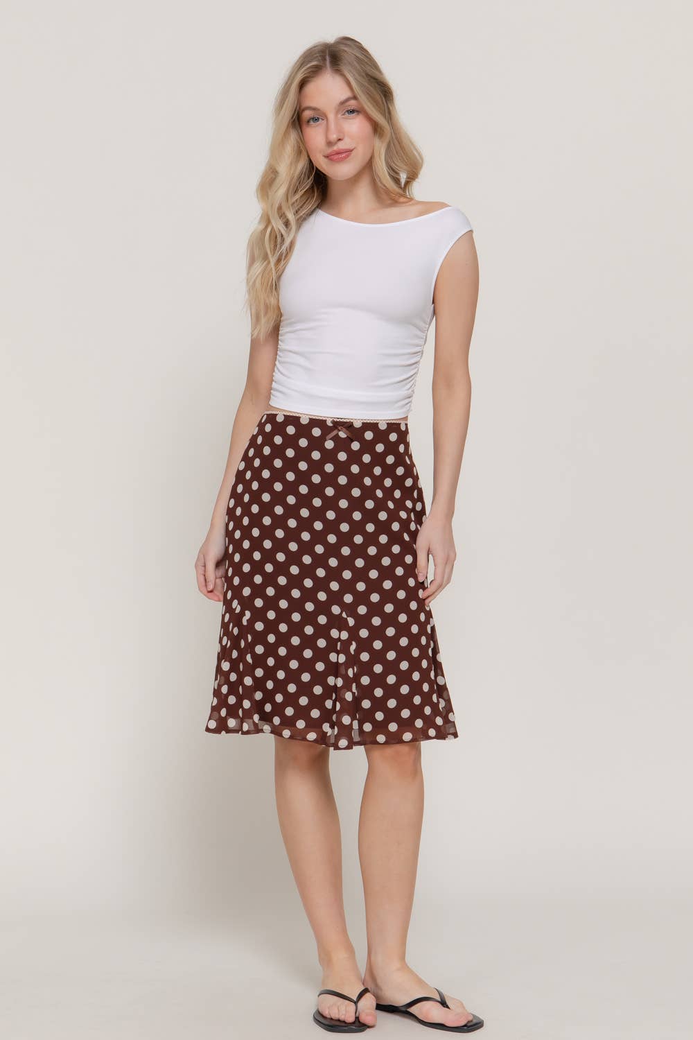 Polka Dot Chiffon Skirt
