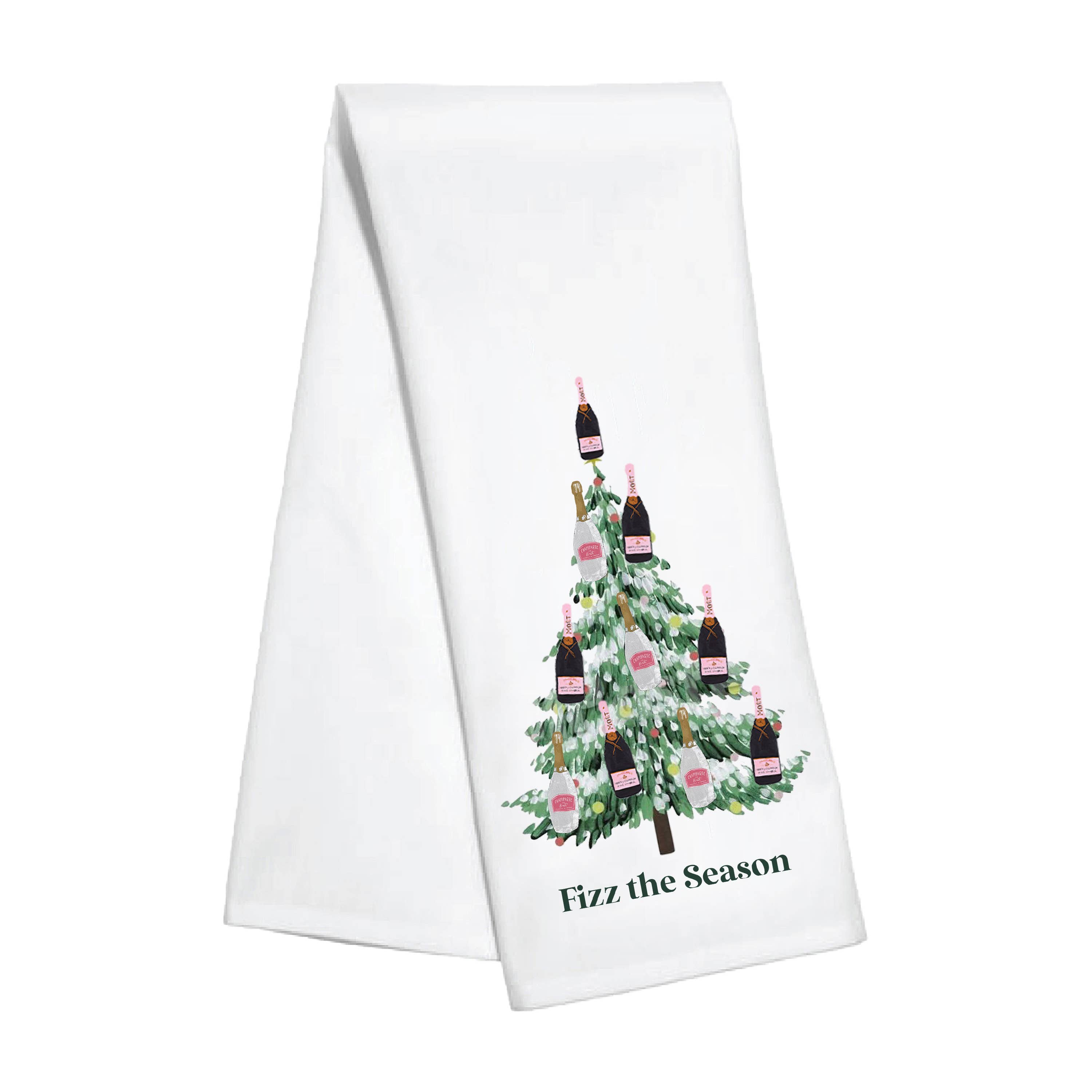 Fizz the Season Holiday Tree Kitchen Towel