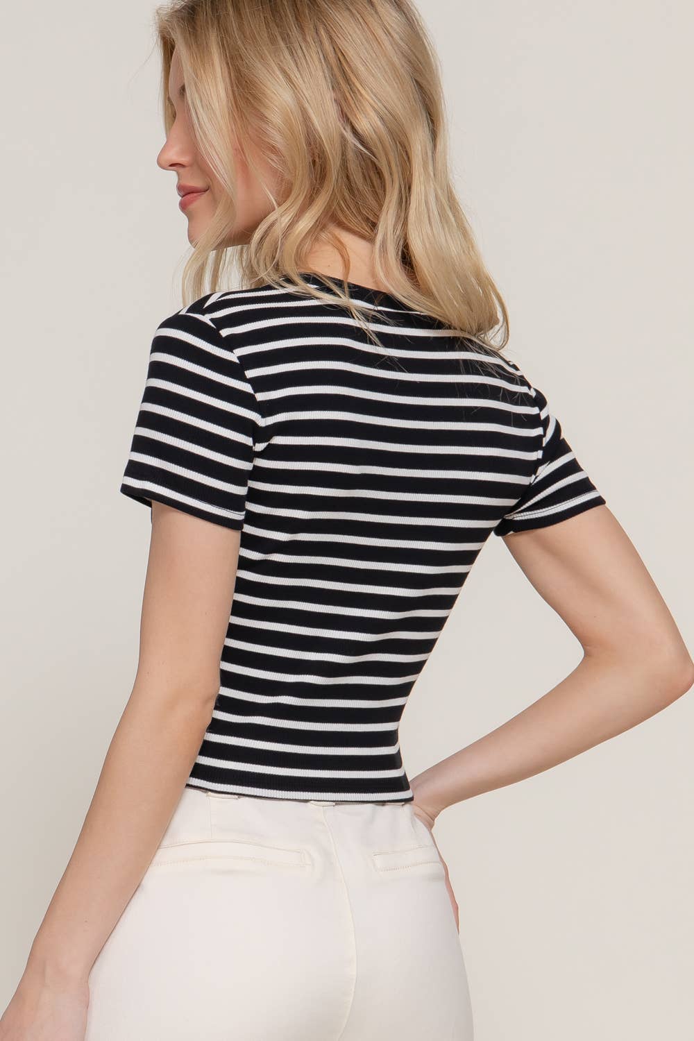 Stripe Cotton Rib Tee