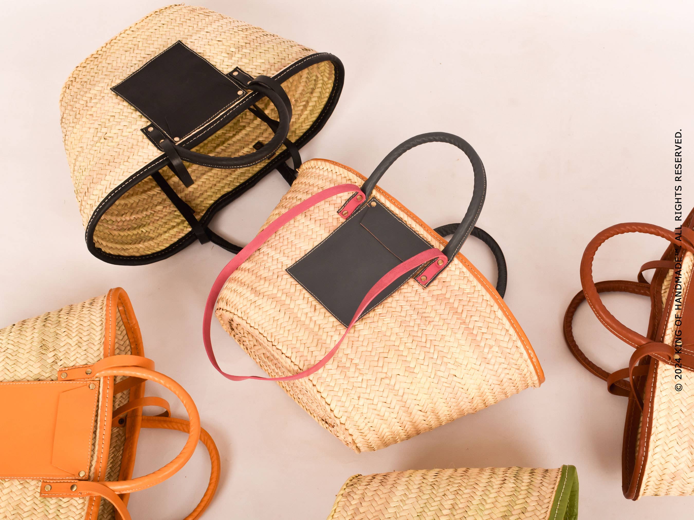 Woven Straw Shoulder Tote Bag