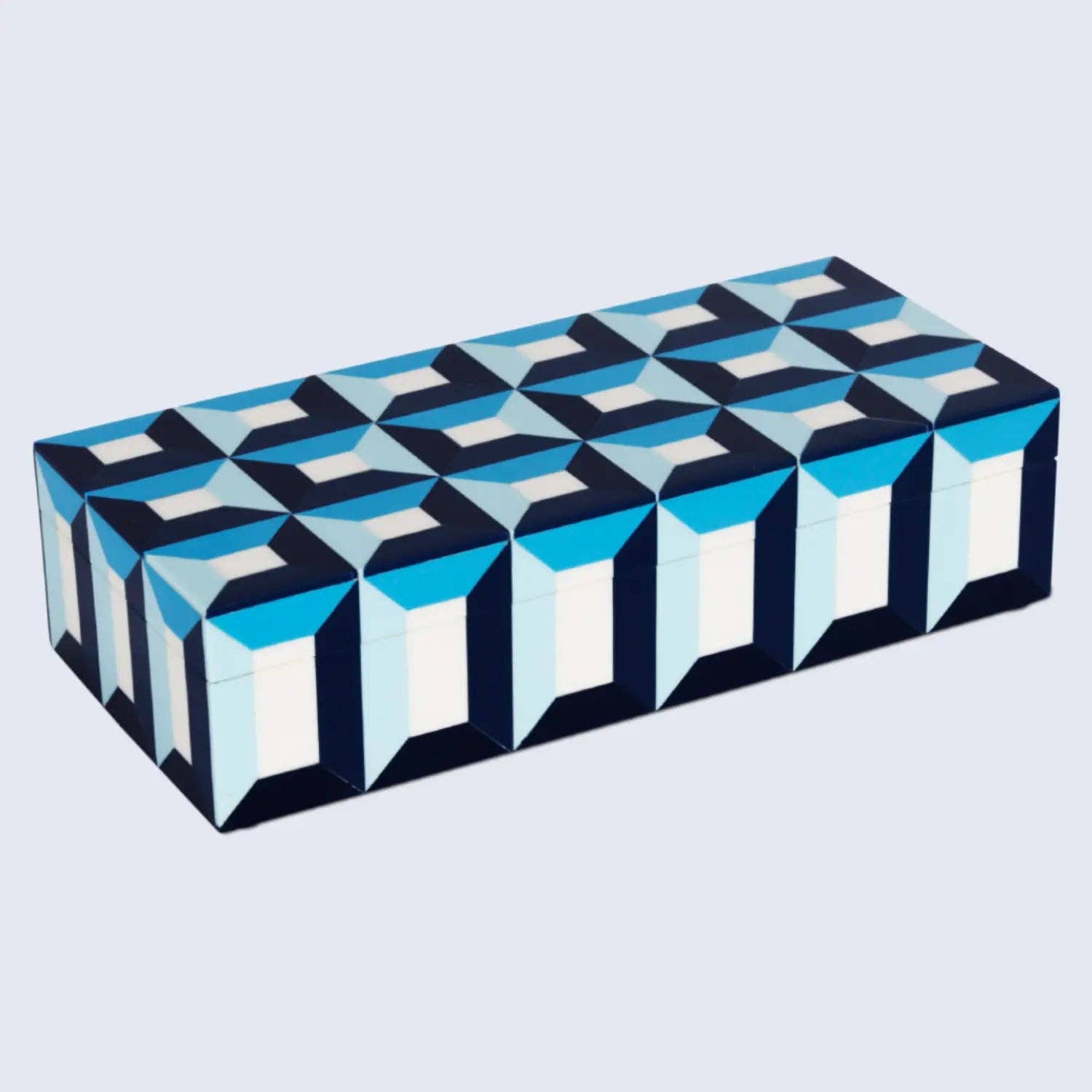 Blue Geometric Decorative Box
