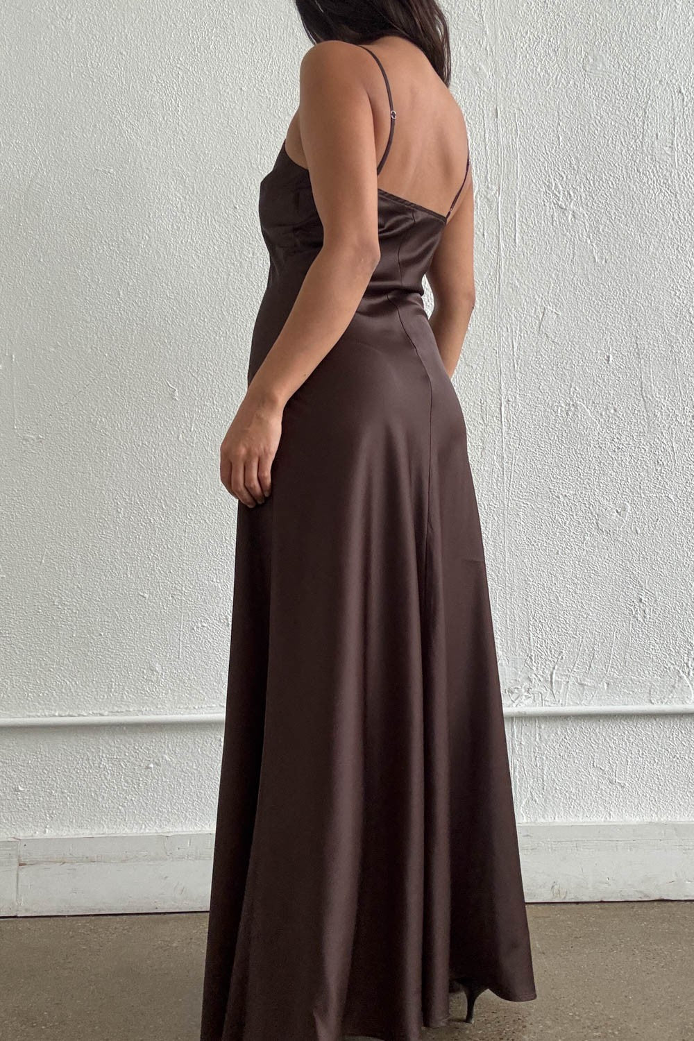 Satin A-line Maxi Dress