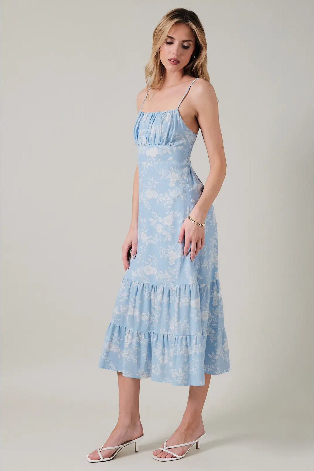 Floral Linen Midi Dress