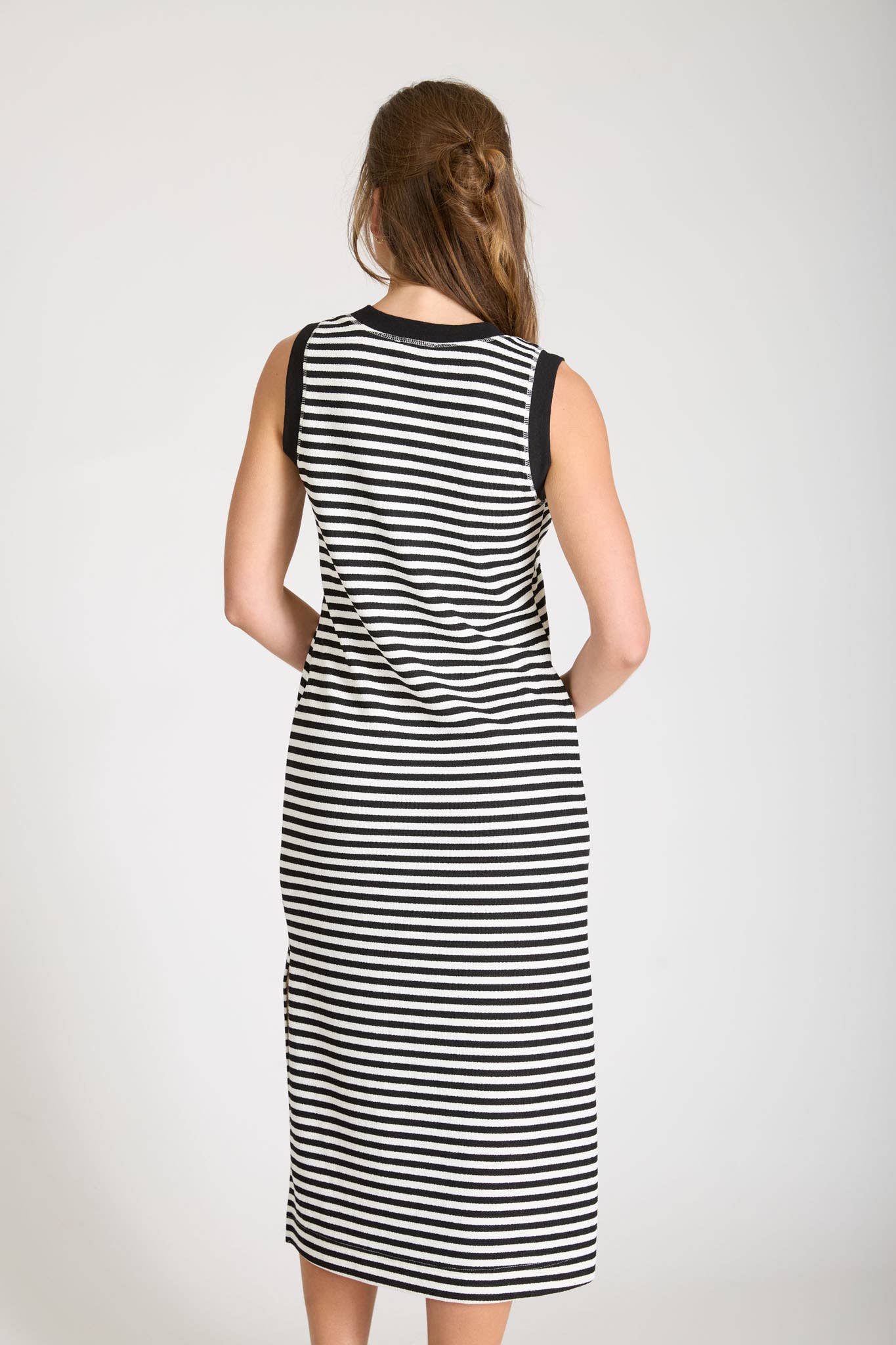 Stripe Henley Midi Dress