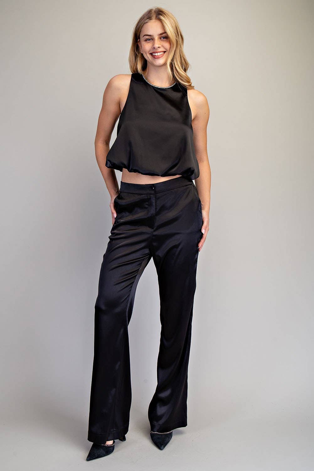 Satin Straight Leg Pants