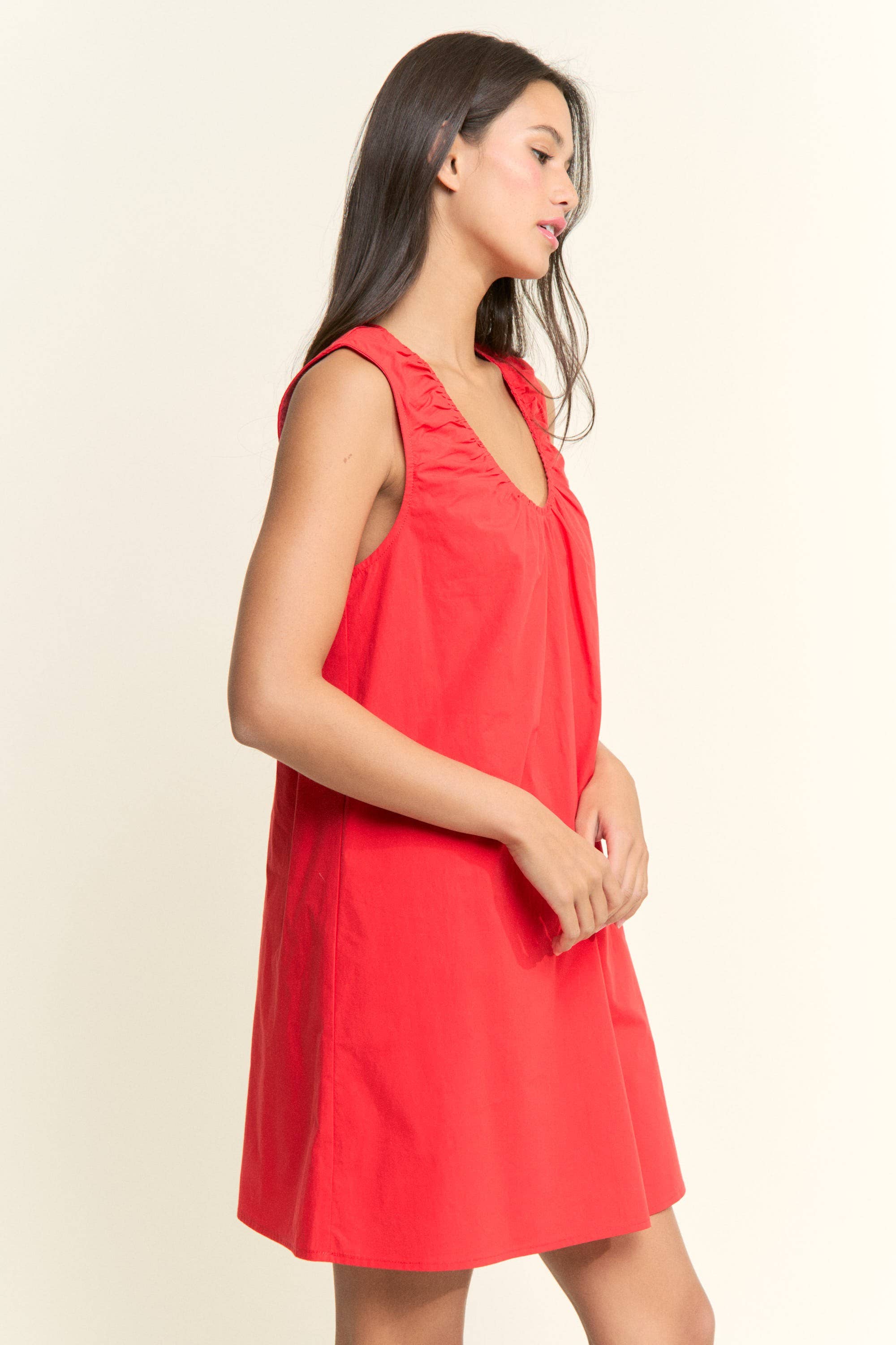Scoop Neckline Sleeveless Mini Dress