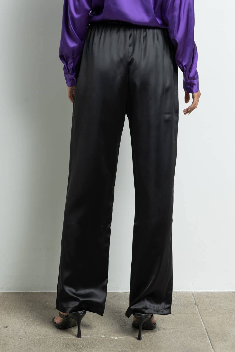 High Rise Satin Pants