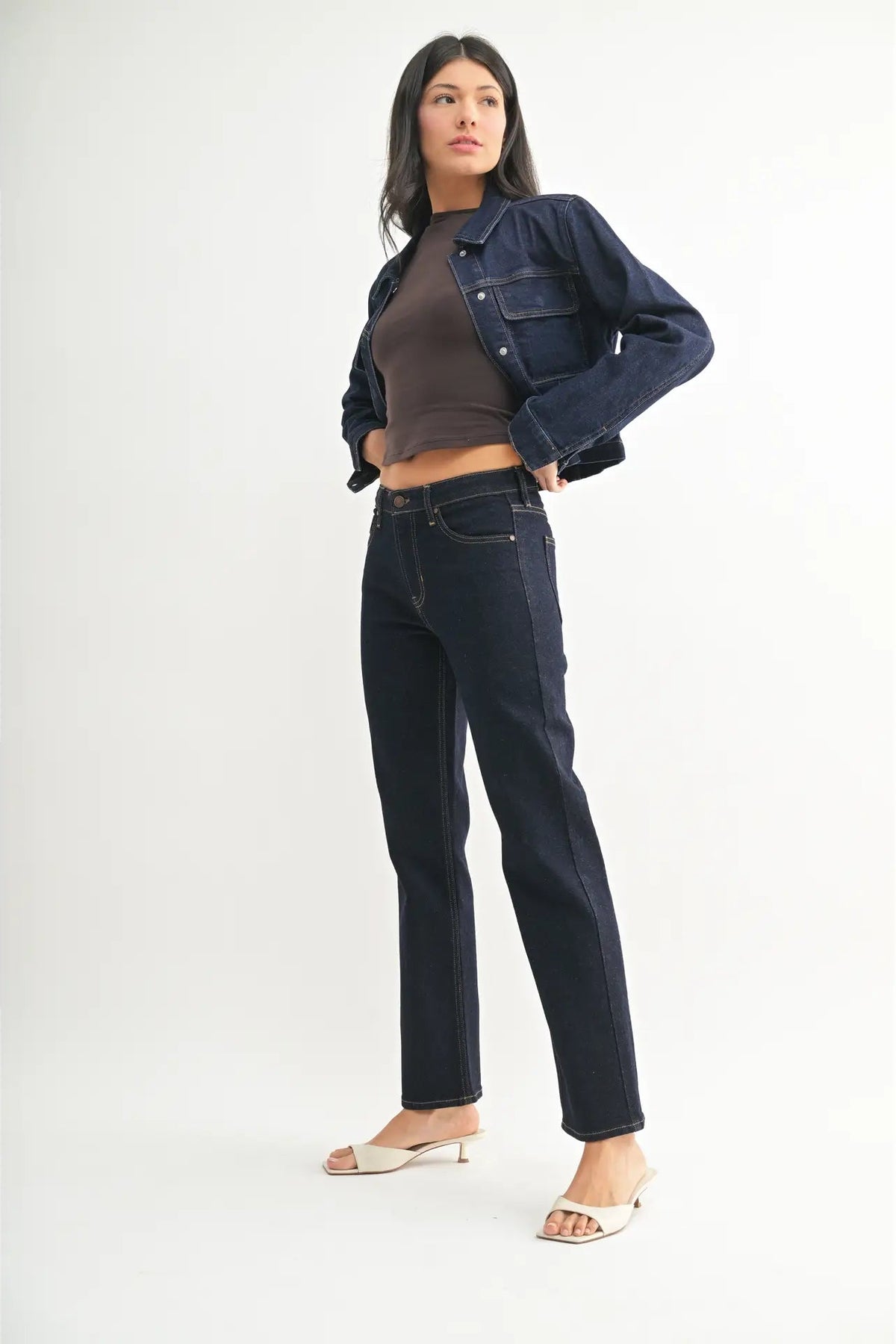 JBD Mid Rise Straight Leg Jean