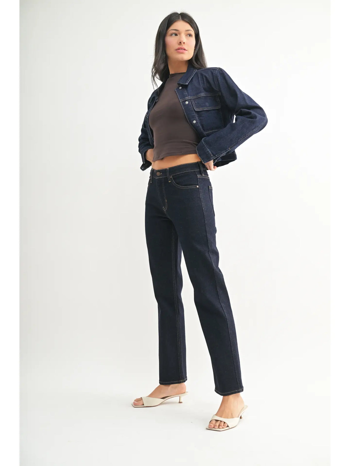 JBD Mid Rise Straight Leg Jean