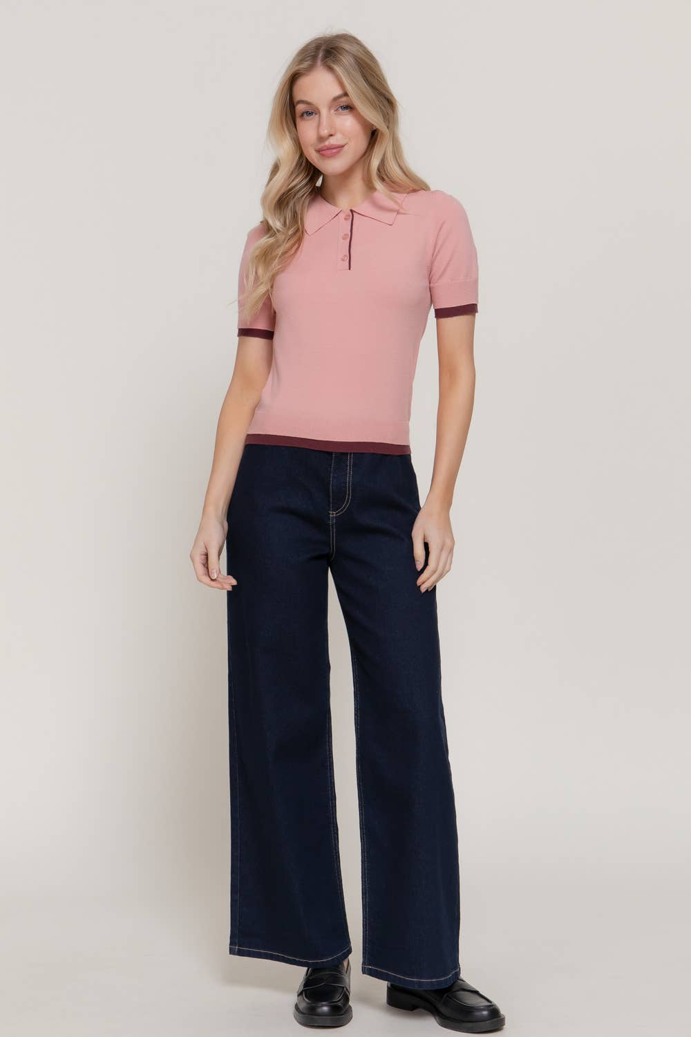Short Sleeve Polo Sweater