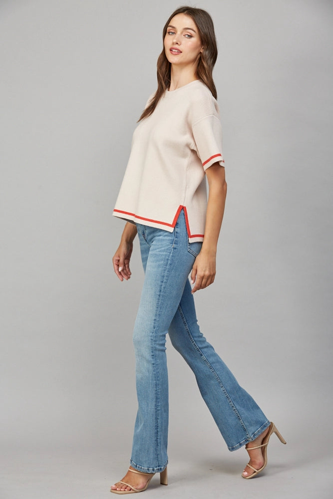 Side Slit Boxy Sweater