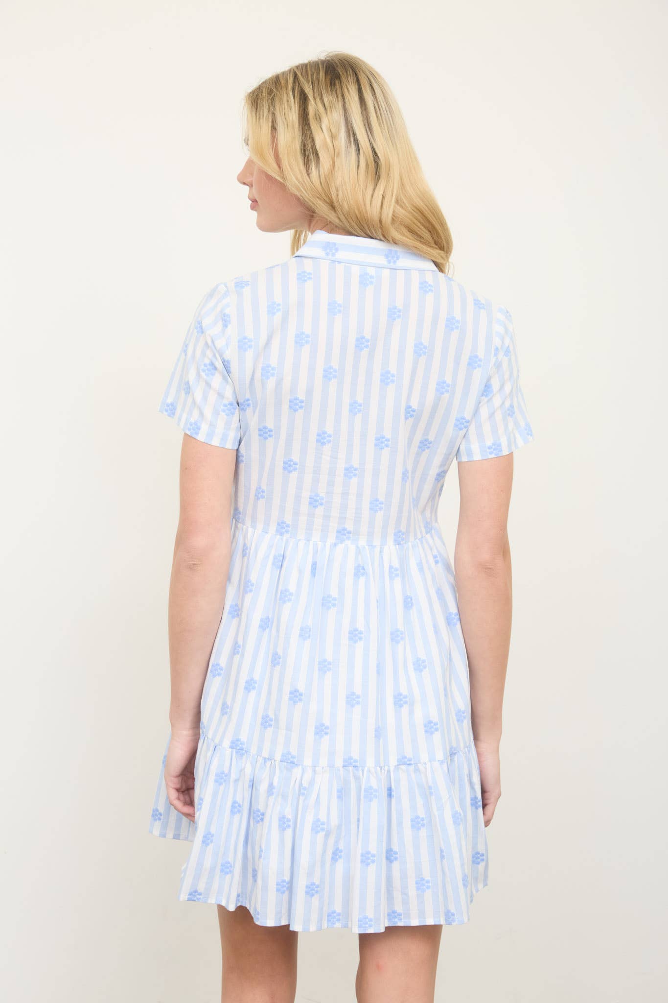 Floral Collared Short Sleeve Dress